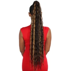 Eve Casablanca Malaysian Wave Wrap Ponytail -Luxe Locks Shop backmal