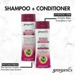 Groganics Feather Lite Volumizing Conditioner -Luxe Locks Shop conditioner3 1000x1000 1