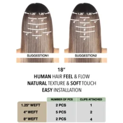 Mistic Clip-On Hair Extensions 9Pcs Straight -Luxe Locks Shop suggestions