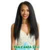 RastAfri Mahogany Tanzania Straight Synthetic Clip In Hair Extensions 18 Inch